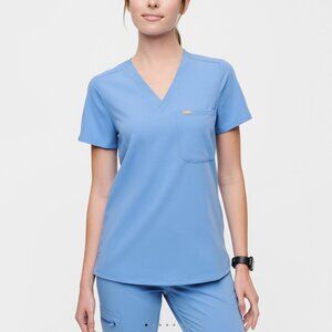 Catarina One-Pocket Scrub Top Ceil Blue